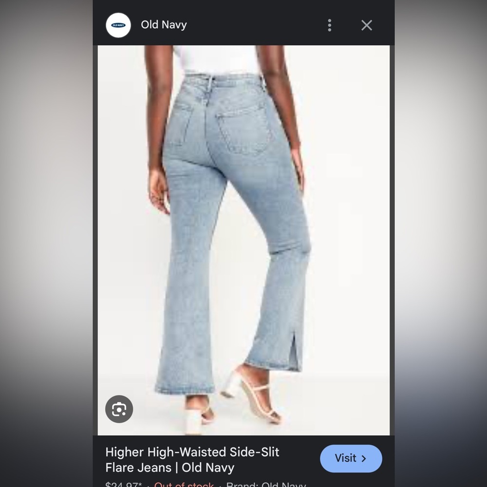 High Rise Side Slit Flare Jeans
